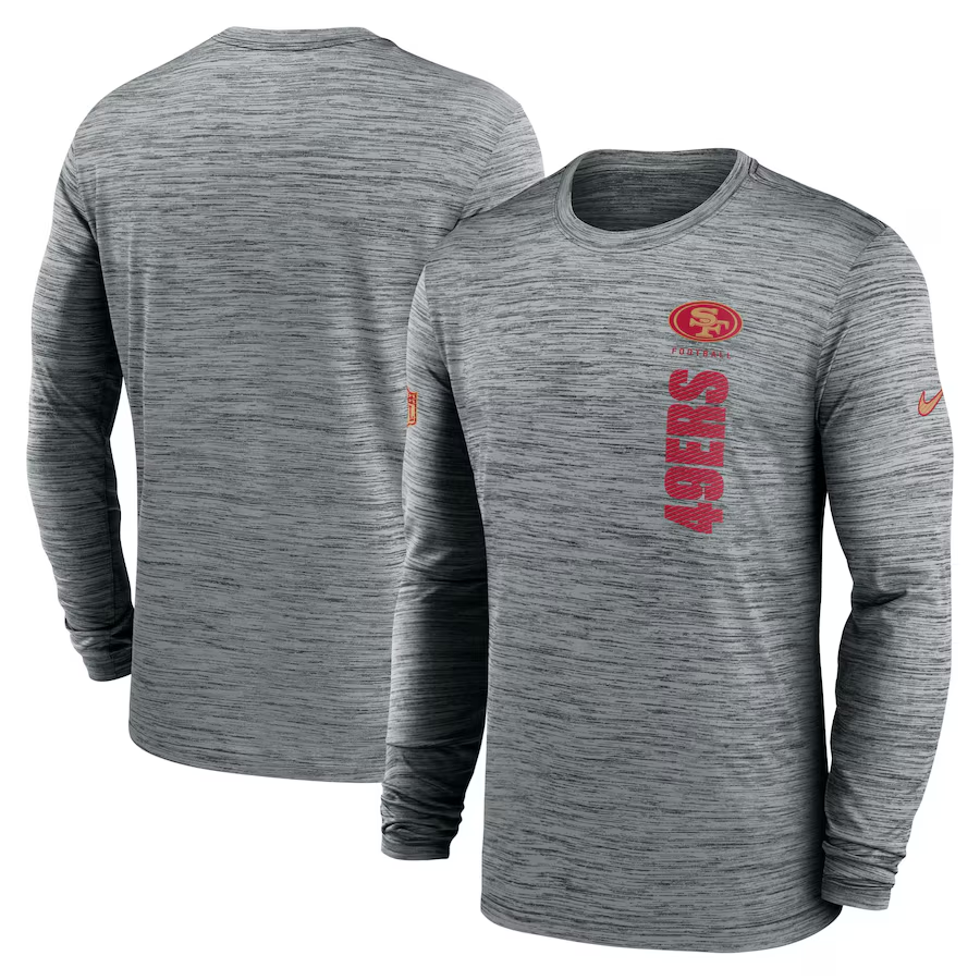 Men San Francisco 49ers grey stye 2 2024 Nike NFL long sleeve t shirts